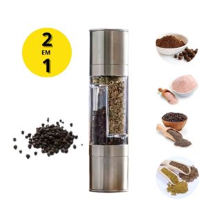 Moedor Manual e Ajustável de Pimenta Temperos 2 em 1 Inox em Oferta na Shopee