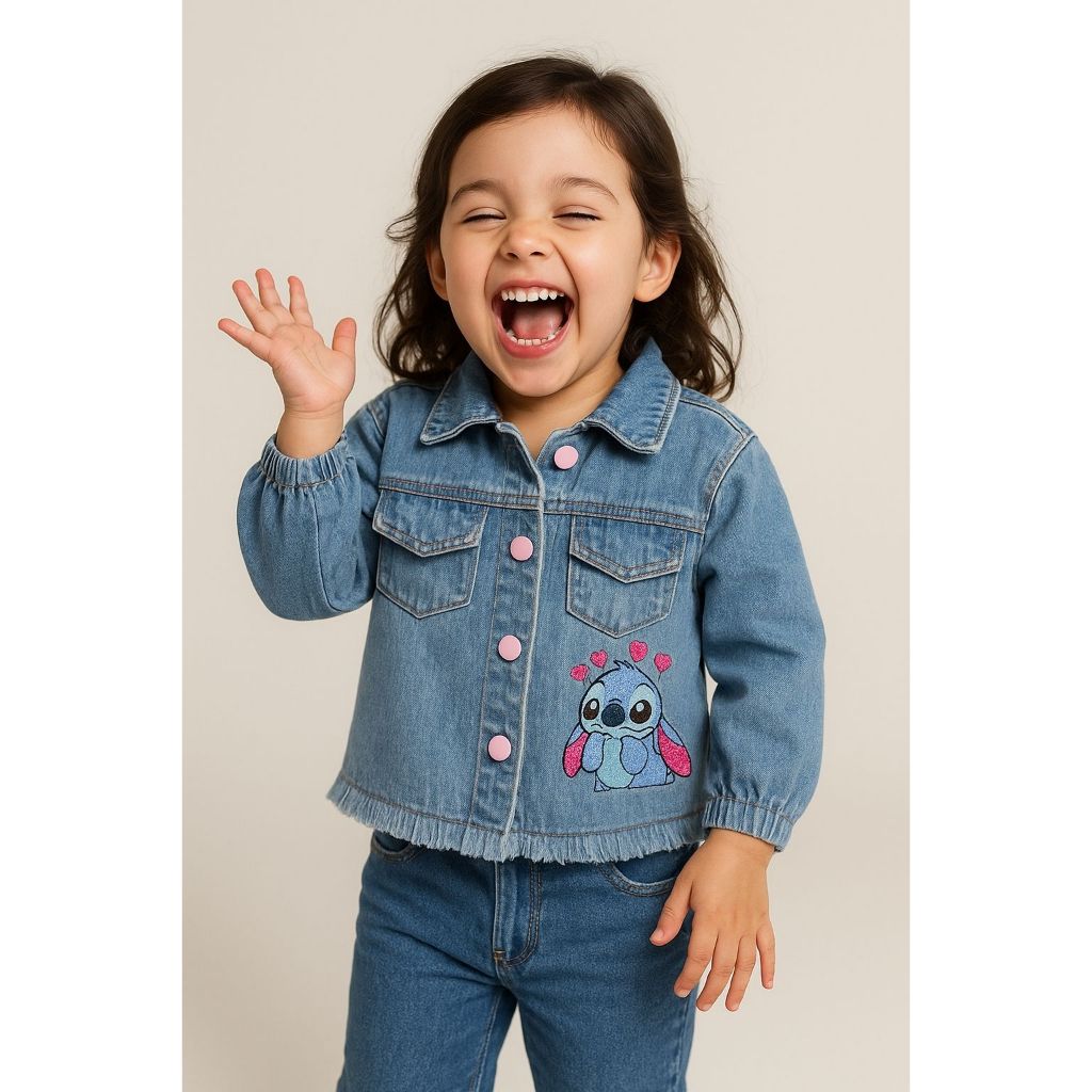 Jaqueta Jeans Infantil Menina Feminina Casaco Blusa de Frio