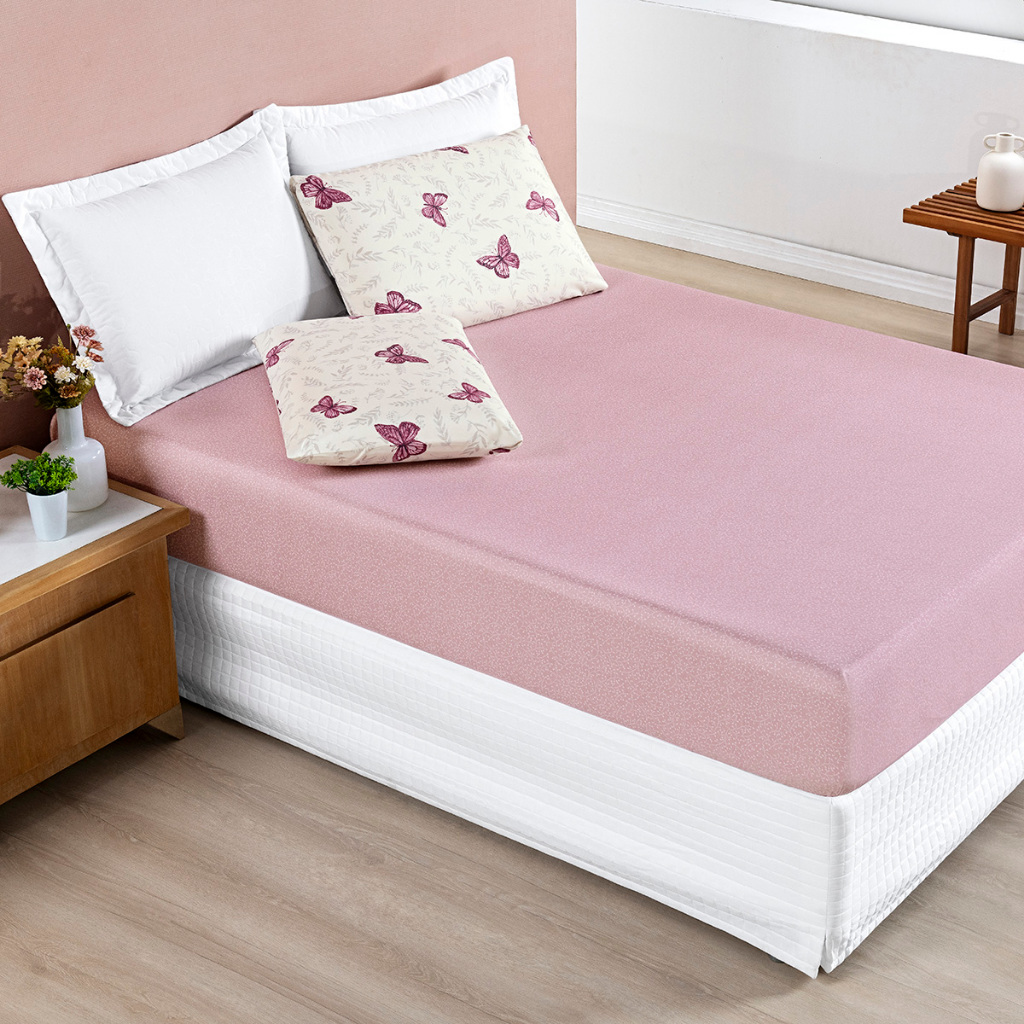 Jogo de Lençol Com Elastico e Fronhas Cama Box Avere 3 Peças Casal, Queen e King Micropercal 200 Fios Toque Macio