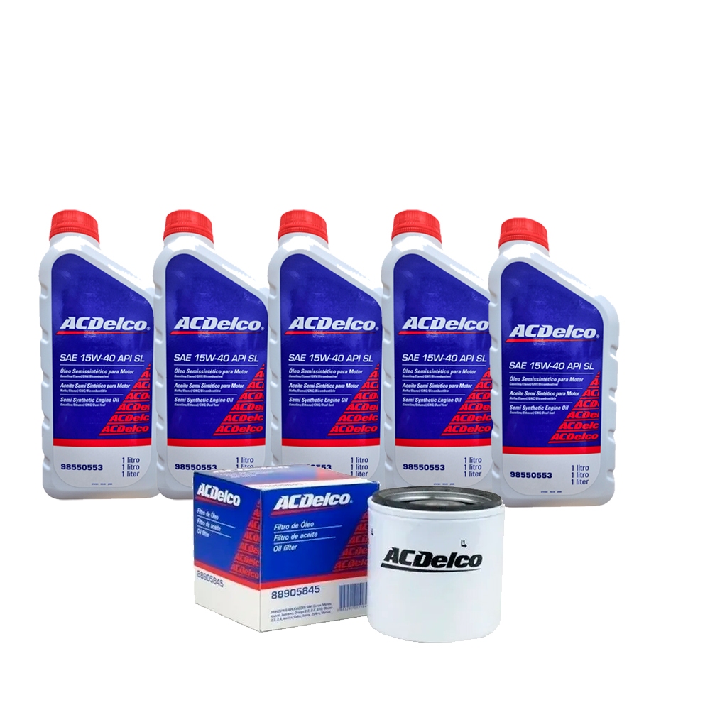 Kit Troca De Óleo Motor 15w40 5L Semssintético e Filtro Astra S10 Zafira Kit456 ACDelco em Oferta na Shopee