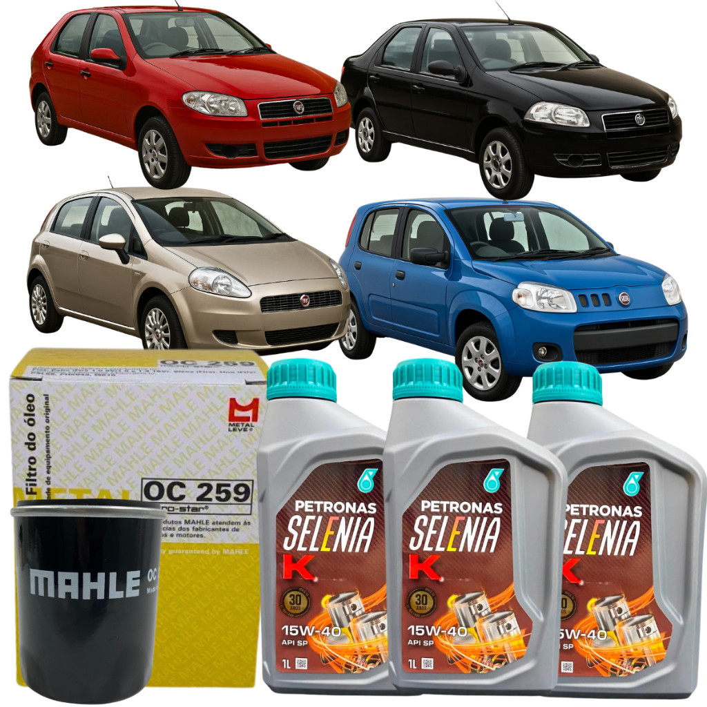 Kit 03 Óleo Motor Petronas 15w40 Filtro Palio Siena Strada Idea Doblo Fiorino 1.3 1.4 8v 16v em Oferta na Shopee