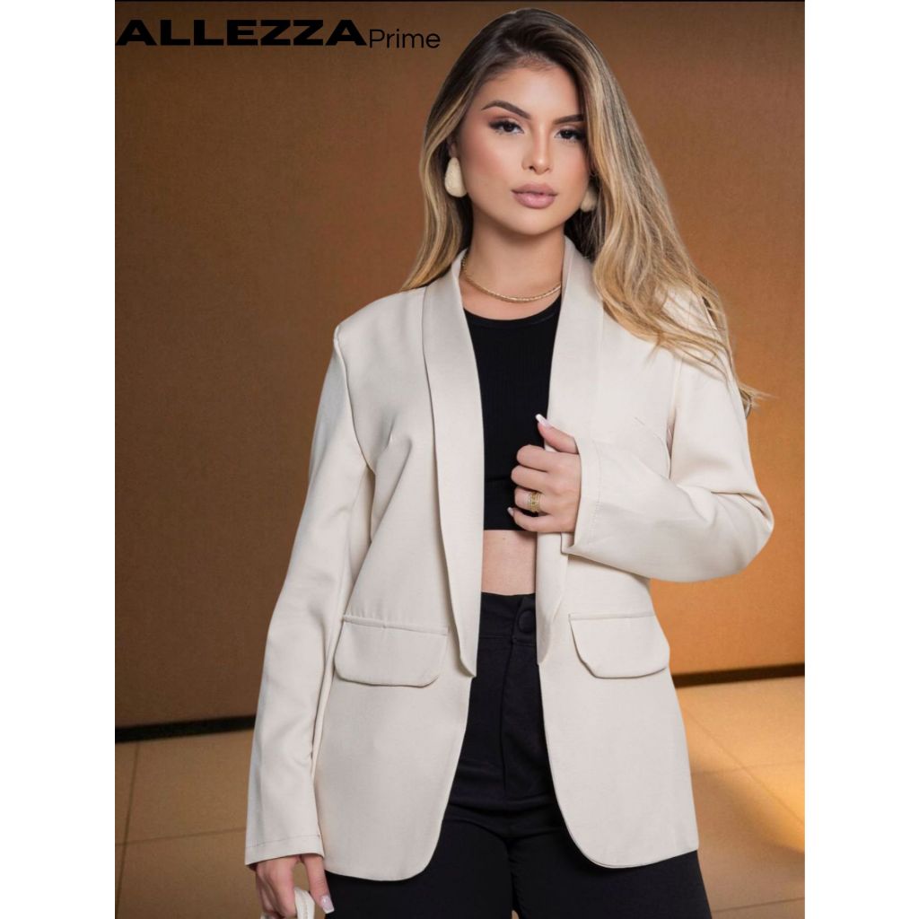 Blazer Alfaiataria Feminino Alongado Social Terninho