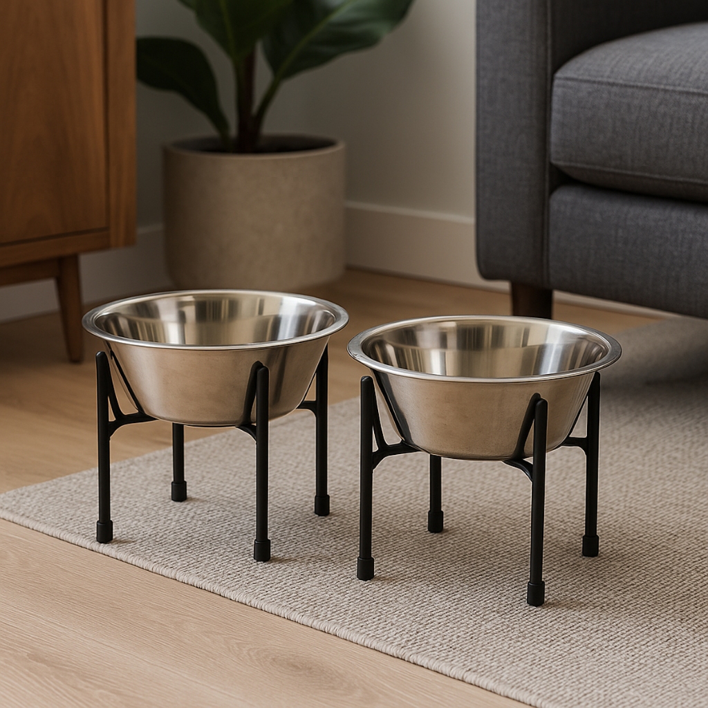 Comedouro e Bebedouro Elevado Pet Cachorro Tigela Inox Antiderrapante