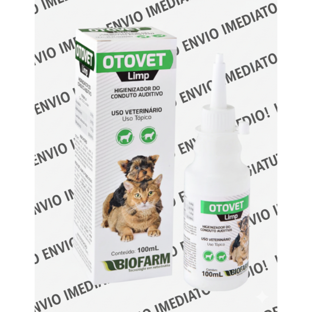 Higienizador para Orelhas Otovet Limp Biofarm p/ Cães e Gatos 100ml | Envio Rápido