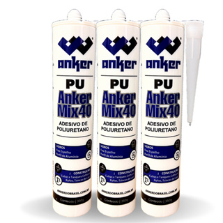 Kit 03 tubos de Selante Pu 40 Branco, Cinza, Preto Multiuso Para acabamento, Adesivo Anker do Brasil em Oferta na Shopee