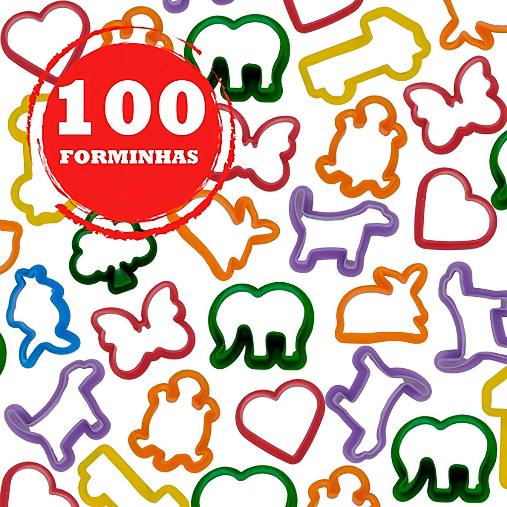100 Forminhas de Cortar Massinhas de Modelar em Oferta na Shopee