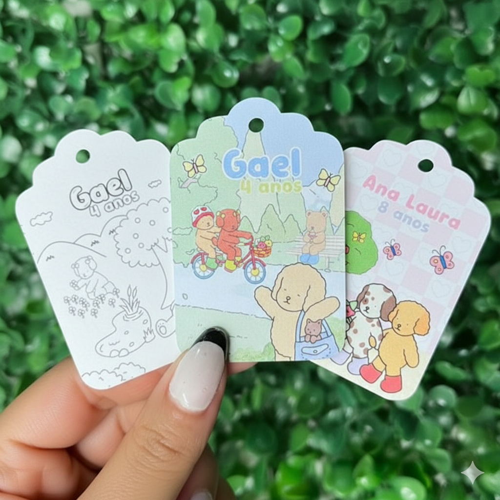 TAG Lembrancinha Personalizada Livro Colorir Bob | Cartão Agradecimento | goods | Festa | Aniversário | Personalizados