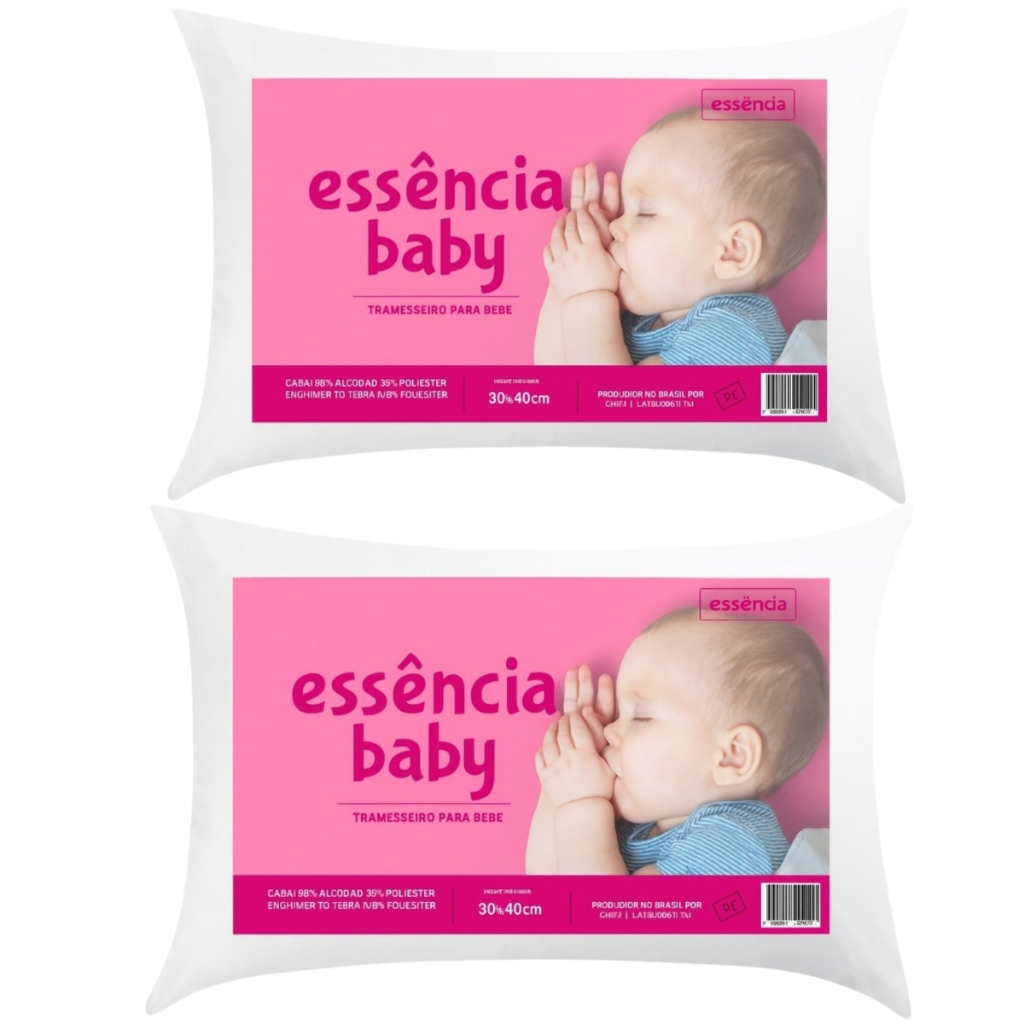 Kit 2 Travesseiro Baby Antialérgico 40x30cm Toque Macio Confortável