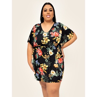 Saída de Praia Banho Soltinha Estampada Plus Size Tamanhos Extra Grandes 50 52 54 56 58 60 62 64 em Oferta na Shopee