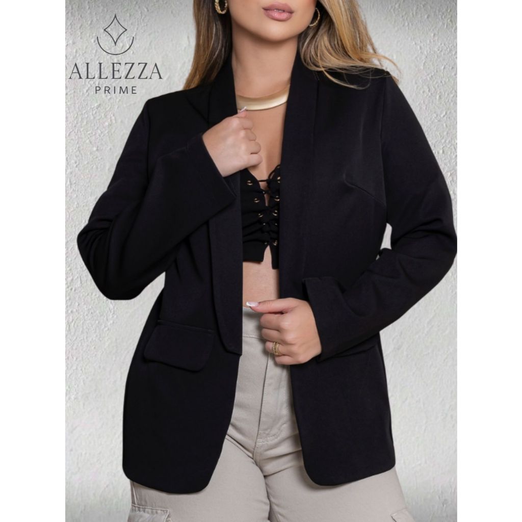 Blazer Casaquinho Feminino Alfaiataria Casual Social Moderno