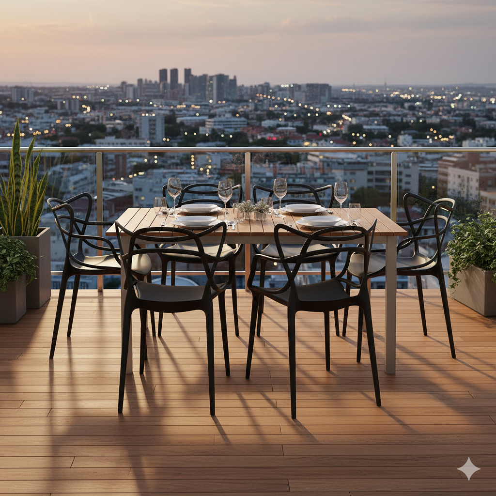 Kit 6 Cadeiras Allegra Sala de Jantar Cozinha Jardim La Mobilia Empilhavel em Oferta na Shopee