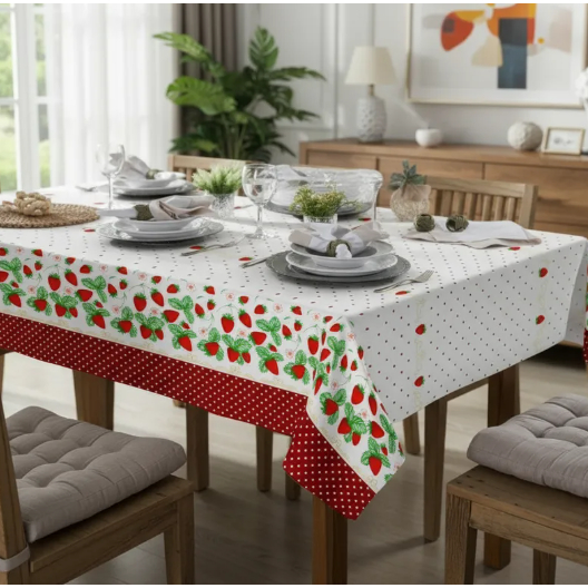 Toalha de Mesa 6 Lugares Rústica Luxo Estampada Maquinetado 2,10x1,40 Original PA Gourmet textura