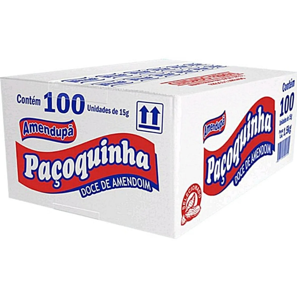 Paçoca Amendupã Rolha 100X15g Embrulhada em Oferta na Shopee