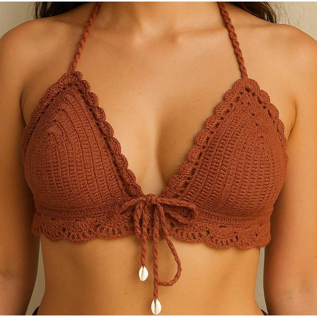 TOP BIQUINI DE CROCHÊ ~SEM BOJO/ TAMANHOS DO P AO GG ~(ideal para praia/piscina, áreas de lazer)