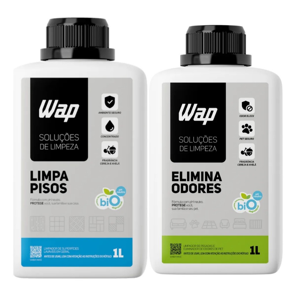 Kit WAP Limpa Pisos 1L + Elimina Odores 1L Pet Friendly