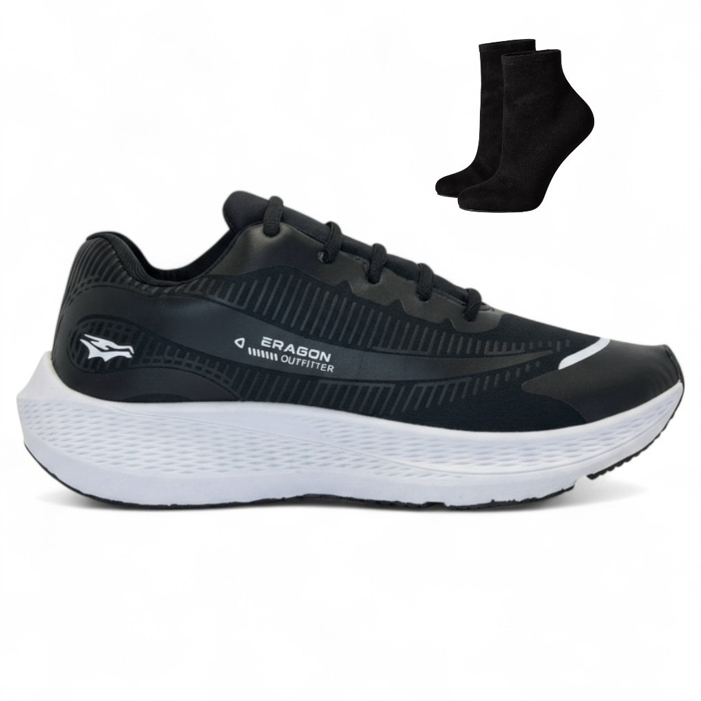 Kit Tênis Esportivo + Meia Brinde Confortável Masculino Academia Corrida Caminhada