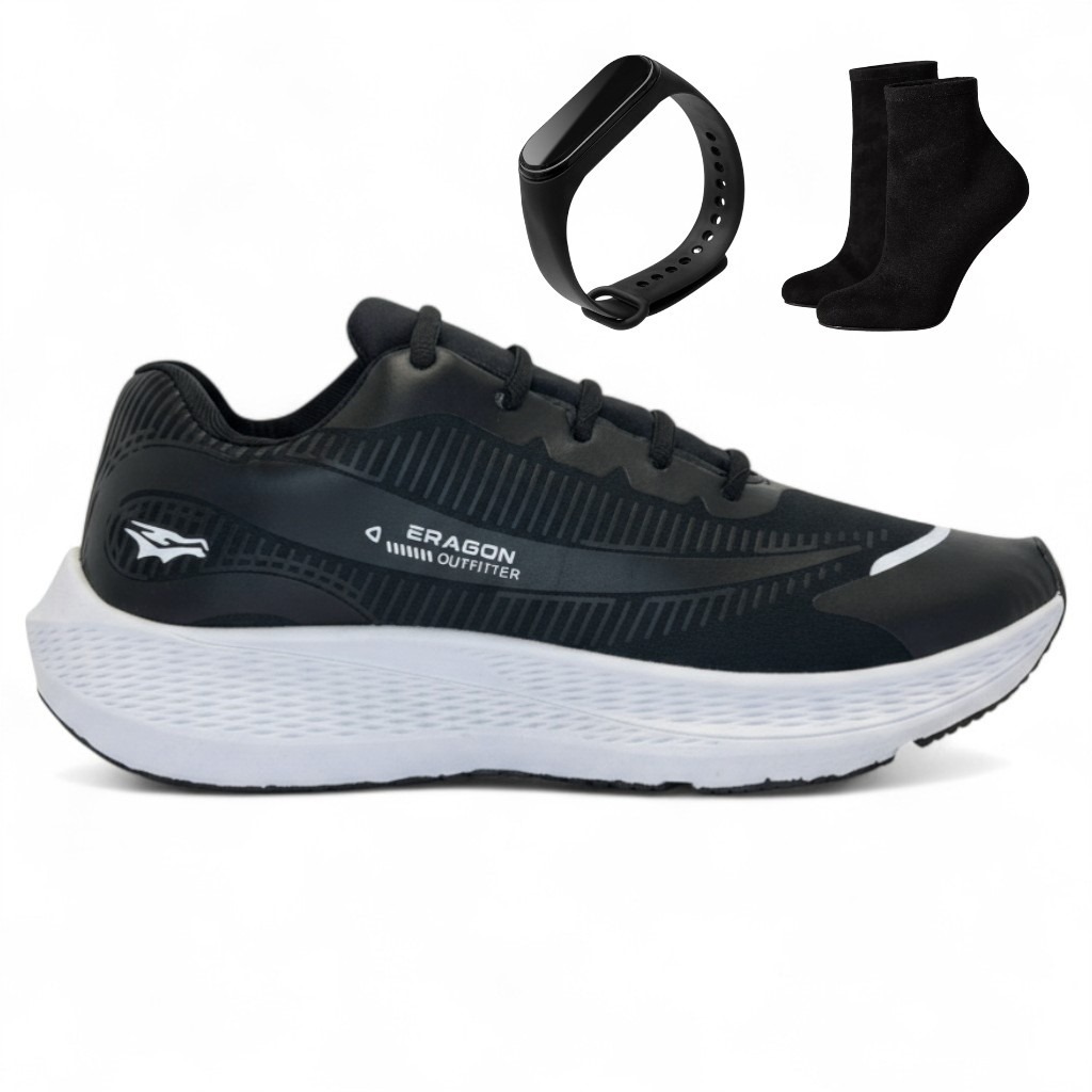 Tênis Masculino + Relógio Digital + Meia Grátis Kit Completo Esportivo Academia Corrida