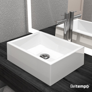 Cuba Pia de Apoio Sobrepor Retangular 42x32 Branca Banheiro Lavabo Beltempo BT-3387 em Oferta na Shopee