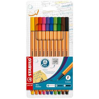 Estojo Stabilo Caneta Point 0.4mm C/ 8 ou 10 Cores 88/8-04 - 8810 STABILO