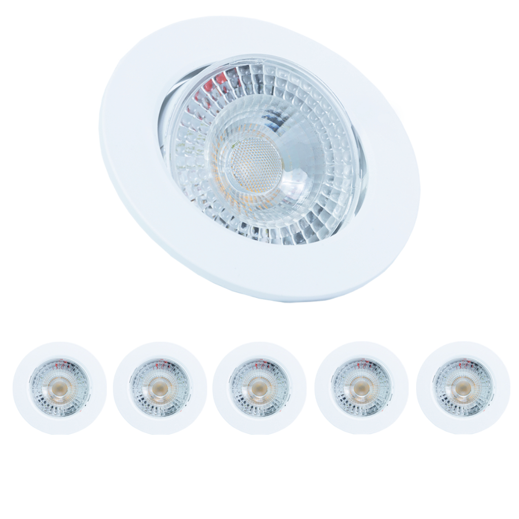 Kit 6 Spot LED 7W Redondo – Branco Frio e Alta Luminosidade