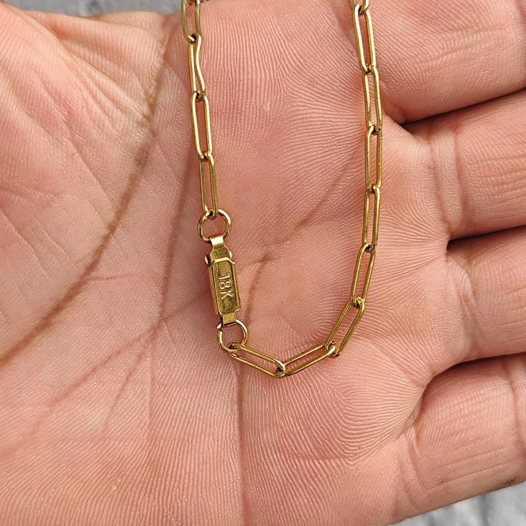 Pulseira Masculina Moeda Antiga Cartier 2mm Bracelete Banhada Ouro 18k