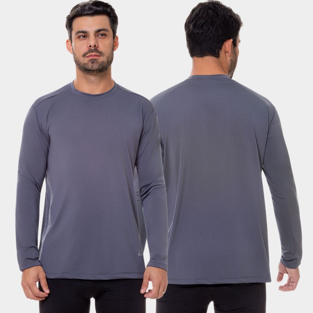 Camisa Manga Comprida Masculina Proteção Uv Solar Térmica Casual Academia Praia Verão Inverno