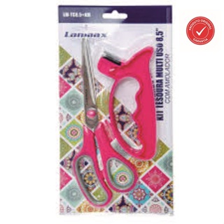 Tesoura Com Amolador Multiuso Costura Lanmax em Oferta na Shopee