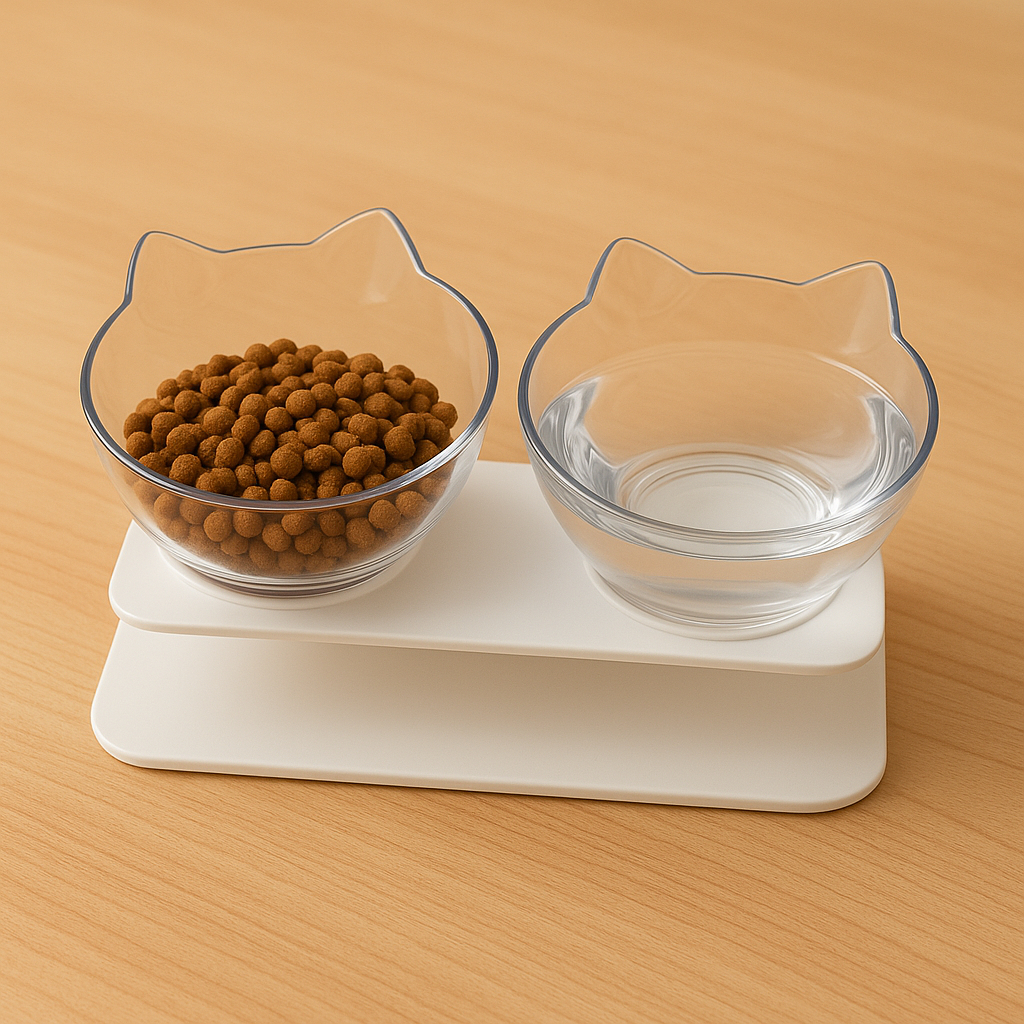 Comedouro E Bebedouro Pet Elevado Acrílico Gato Cachorro