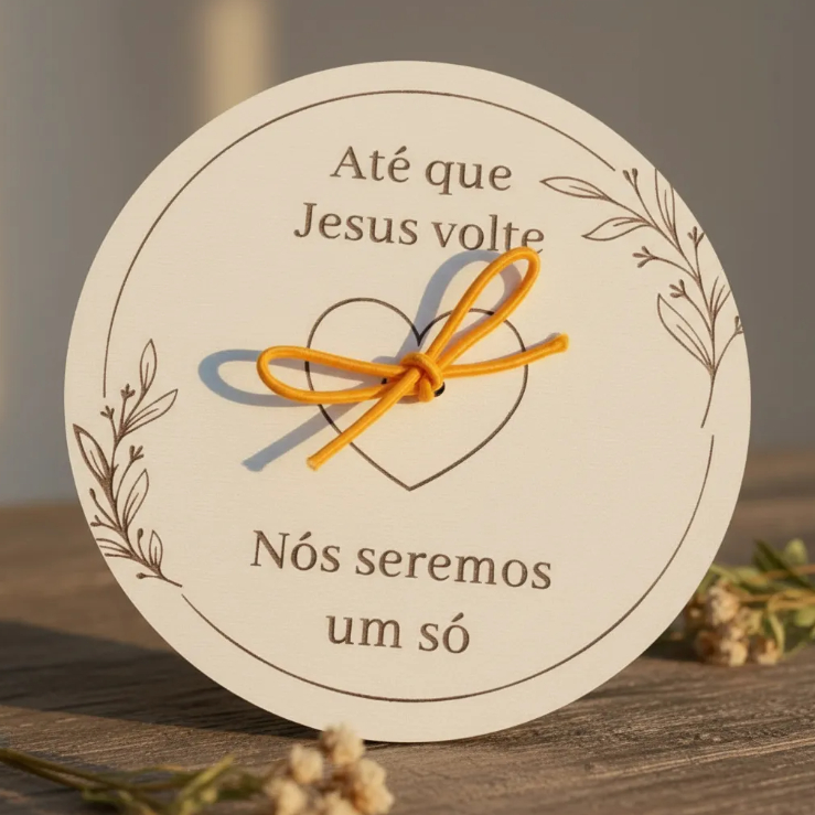 Porta Aliança Mdf Noivos Até Que Jesus Volte 15x15cm