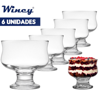 Jogo 06 Taças Fiesta Sobremesa Sorvete 246ml Vidro Transparente Design Moderno Sorveteria em Oferta na Shopee