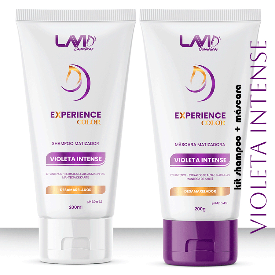 Kit Matizador Desamarelador Violeta Intense Lavid | Shampoo + Máscara | Loiro Platinado e Hidratado