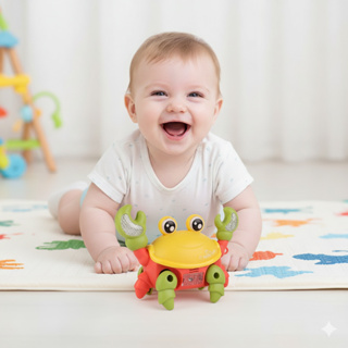 Brinquedo Caranguejo Fujão Musical Sensor de Movimento Luzes Tummy Time e Engatinhar em Oferta na Shopee