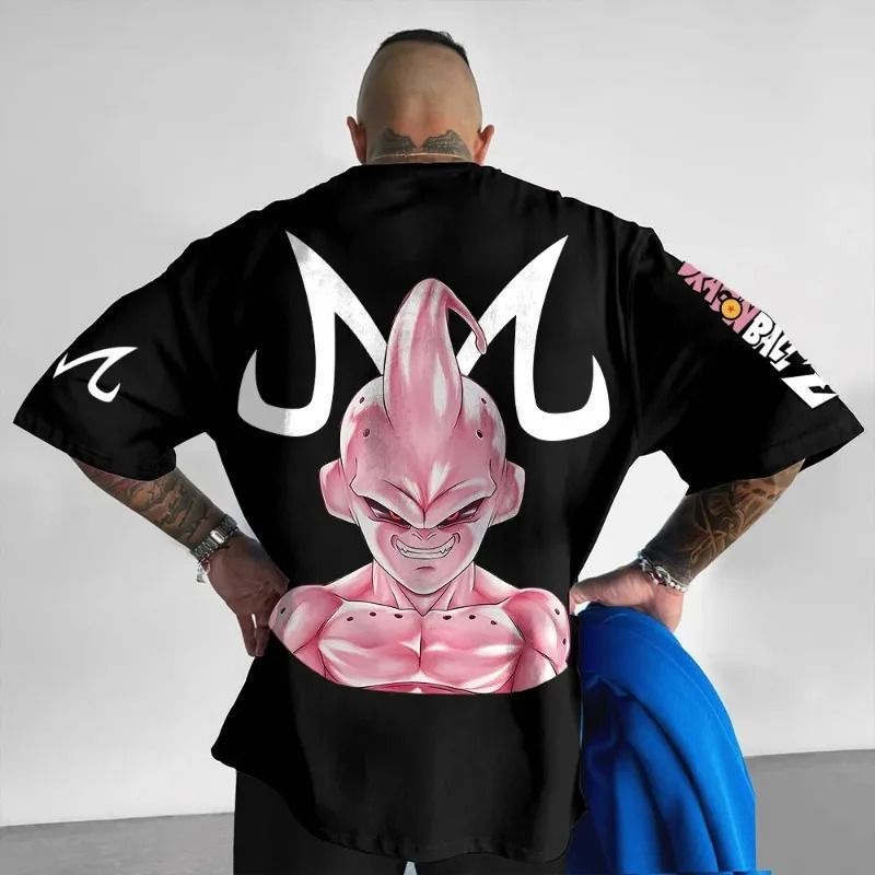 Camiseta Oversized Dragon Ball Majin Buu M Aftersoul Unissex Plus Size PP ao G6 100% Algodão