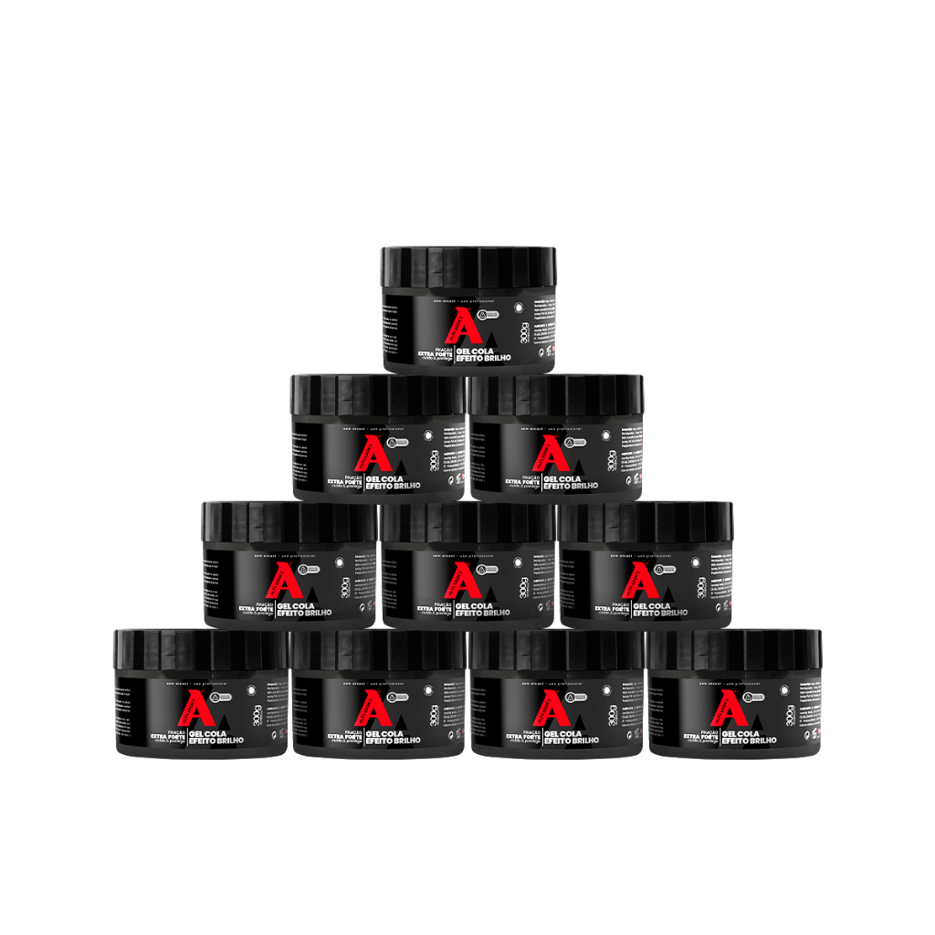10 Unidades Gel Cola 300 gramas - Gel Cola Alfa Look's For Men