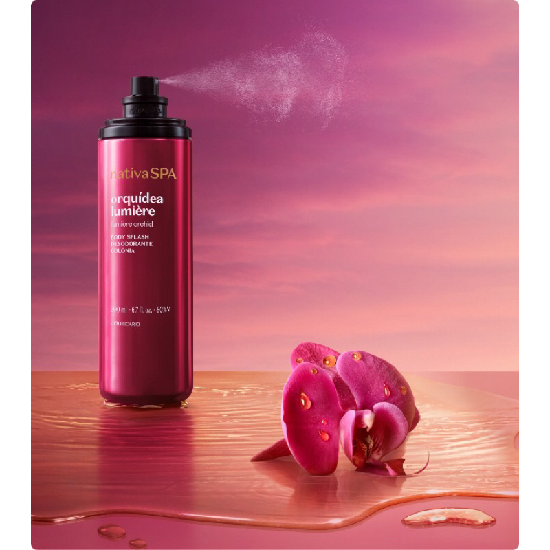 O Boticário Nativa SPA Body Splash: Ameixa, Cereja, Jasmin Sambac, Lilac, Morango, Orquídea Lumiere, Rosé, Uva 200ml
