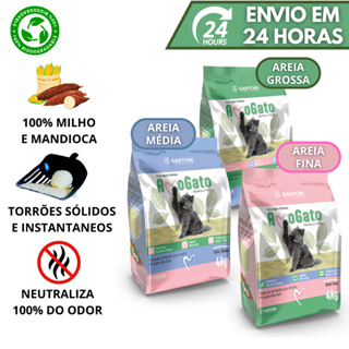 Areia Higiênica Milho e Mandioca Biodegradável P/Gatos Grãos Finos/Médios/Grossos Super Premium em Oferta na Shopee