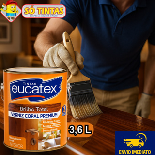 Verniz Copal Eucatex Incolor 3,6L Premium, Brilhante, Para Madeira, Uso Interno, Alta Proteção em Oferta na Shopee