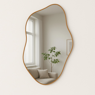 Espelho Orgânico Adnet Com Moldura Couro Corpo Inteiro Grande de Parede + Suporte em Oferta na Shopee