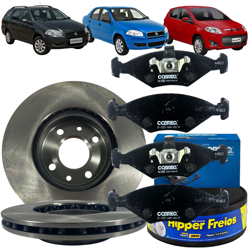 Kit Disco Freio Dianteiro Pastilha Palio Week  1.0 8v 1.3 8v 1.4 8v 2010 Á 2016 em Oferta na Shopee