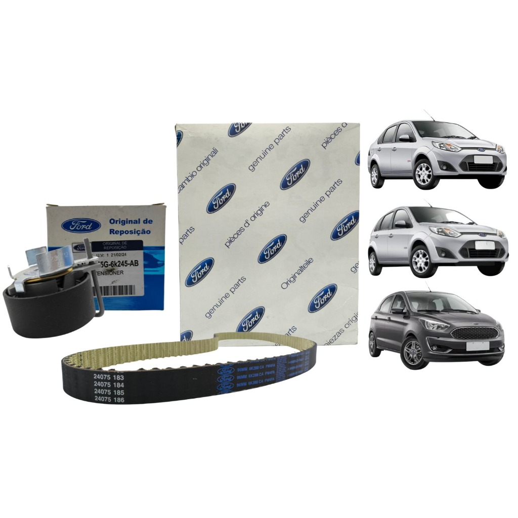 Kit Correia Dentada Ford Sigma 1.6 16V New Fiesta Focus Ecosport KA Polia Tensora Completo