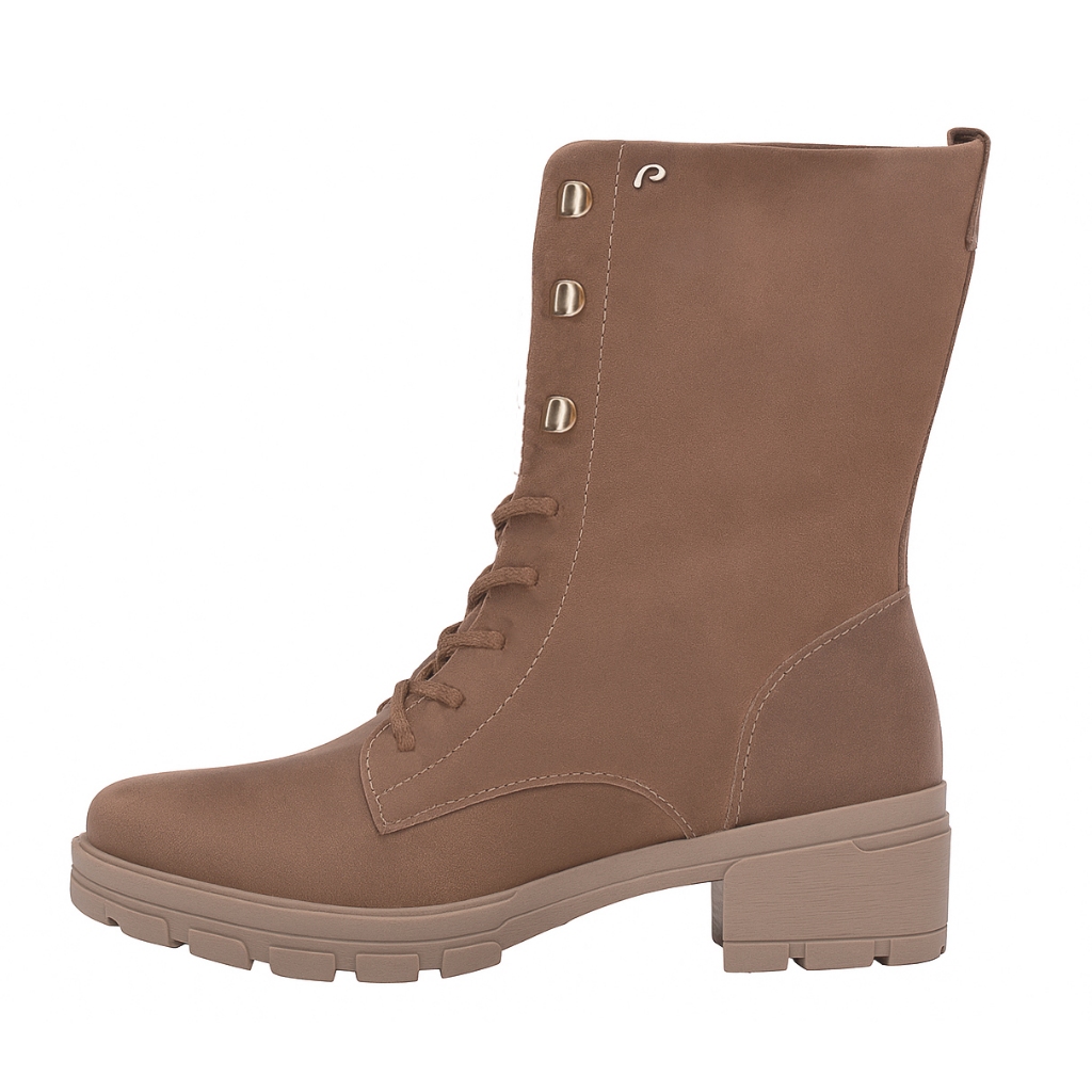 Bota Coturno Feminina Tratorado Pegada Em Couro Tamanho 39