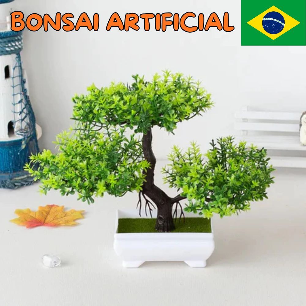 Bonsai Artificial 25cm Realista de Plástico com Vaso Bonsai para Casamento Planta Árvore Pequena Decoração Jardim
