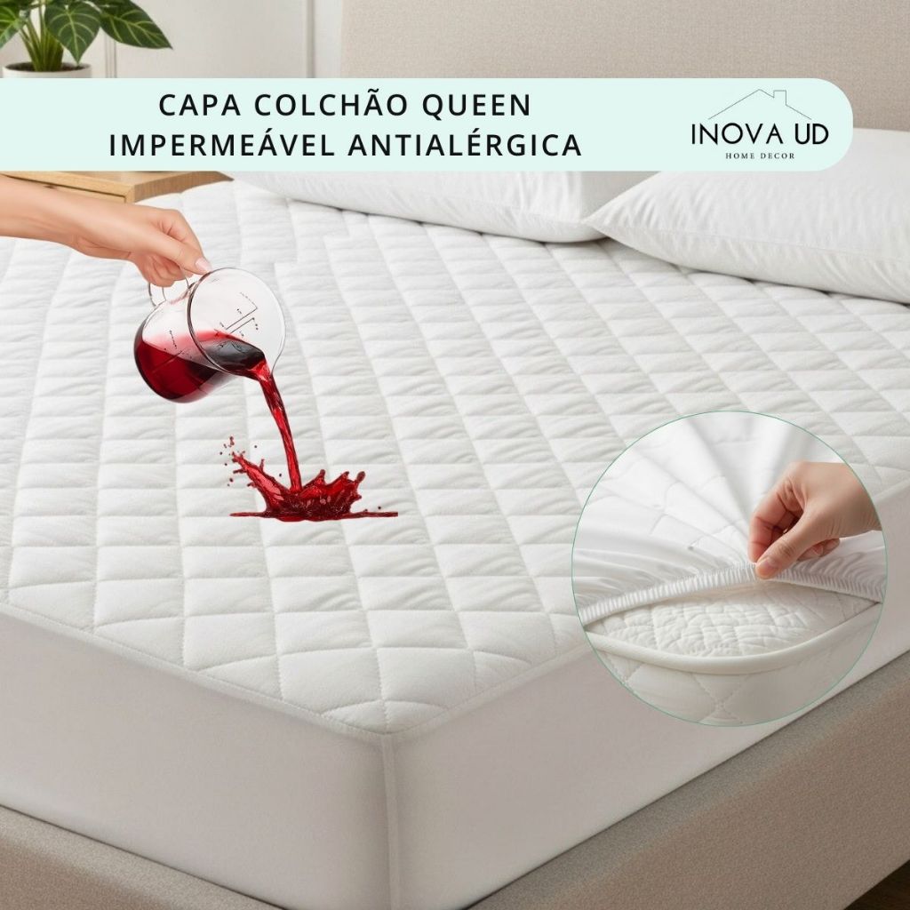 Capa Protetora Colchão Impermeável Matelado Solteiro Casal Queen Protetor Com Elástico Antialérgico