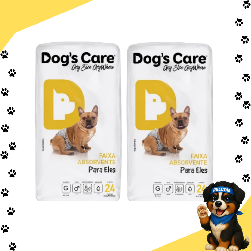 Fralda higiênica cães Pet descartável para cachorro Macho M kit 48 unidades Dogs care em Oferta na Shopee
