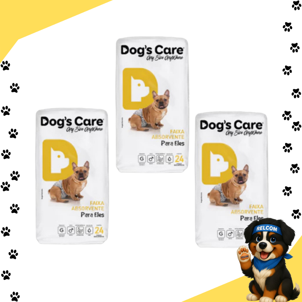 Fralda higiênica cães Pet descartável para cachorro Macho G kit 72 unidades Dogs care em Oferta na Shopee