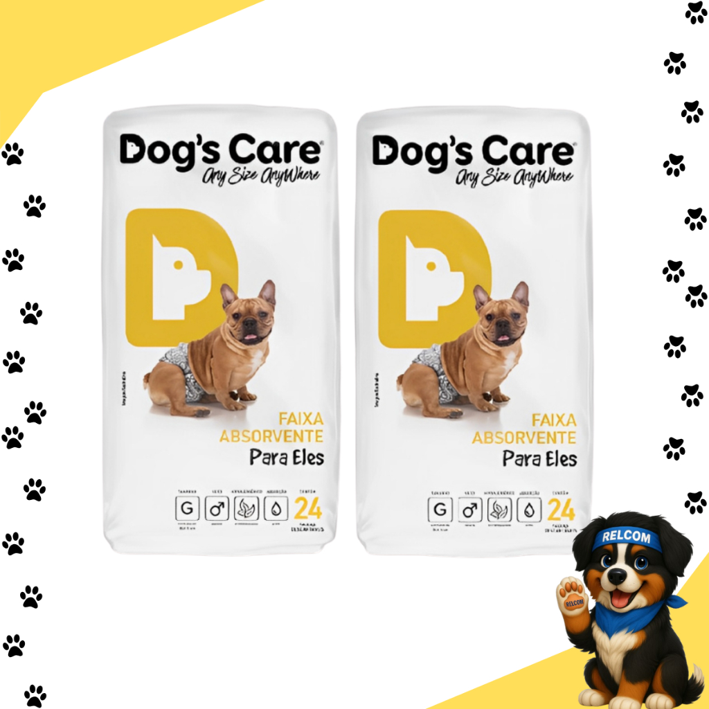 Fralda higiênica cães Pet descartável para cachorro Macho G kit 48 unidades Dogs care