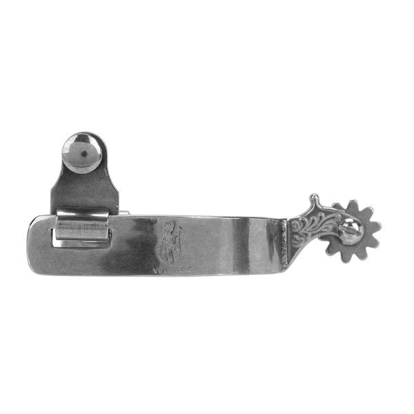 Espora Topete 3/4 Arco Liso Cao Bordado Com Detalhe Roseta 3037 Inox 6037 - Vinagre