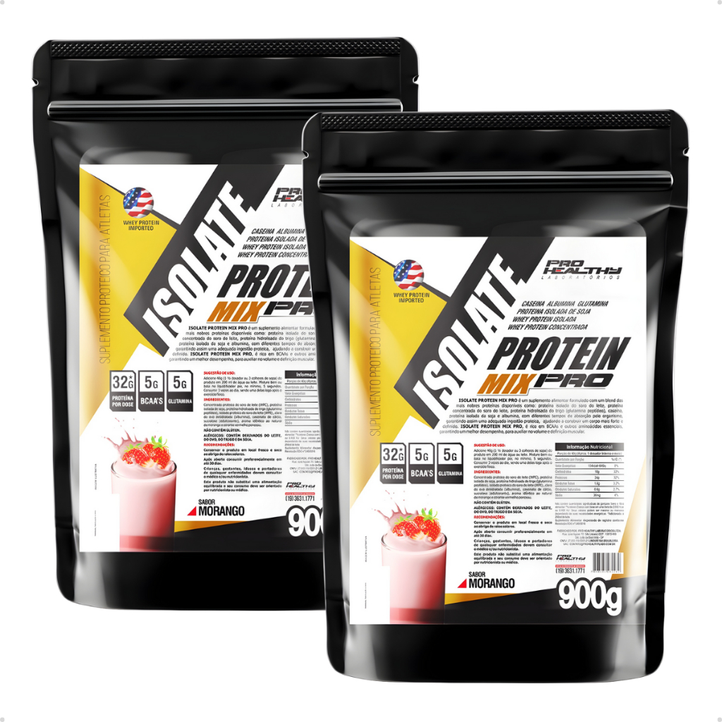 Kit 2 Whey Isolado Protein Mix Pro - Refil 900g- Pro Healthy
