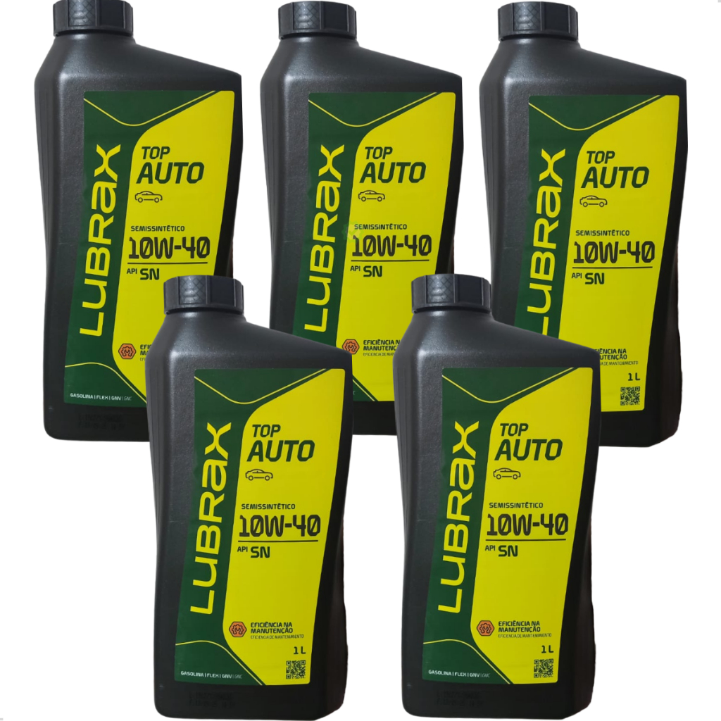 Kit 5 Óleos Motor Lubrax 10w40 Semissintético Top Auto de 1 Litro cada - NOVA EMBALAGEM em Oferta na Shopee