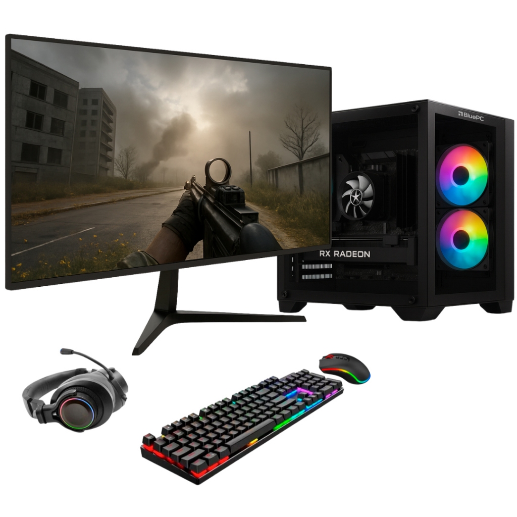 PC Gamer BluePC FRAG, Intel Core i5 12400F, RX 6600 8GB, 16GB, SSD 512GB, Monito